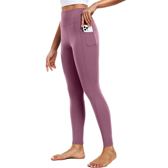 NELEUS ButterSoftFlex Womens High Waist Legging for Yoga Workout Athletic Pants with Side Pockets,Pinkish Purple,US Size S
