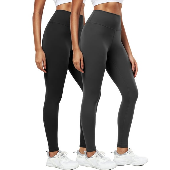NELEUS ButterSoftFlex Womens High Waist Legging for Yoga Workout Athletic Pants with Waistband Pocket,Black Gray,US Size L