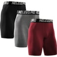 thumbnail image 1 of NELEUS Men's Performance Compression Shorts Athletic Workout Underwear 3 Pack,Black+Gray+Red,US Size S, 1 of 8