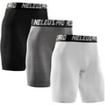 thumbnail image 1 of NELEUS Men's Performance Compression Shorts Athletic Workout Underwear 3 Pack,Black+Gray+White,US Size L, 1 of 8