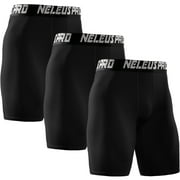 NELEUS Men's Performance Compression Shorts Athletic Workout Underwear 3 Pack,Black,US Size M