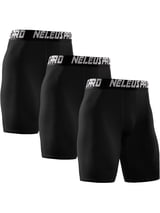 NELEUS Men's Performance Compression Shorts Athletic Workout Underwear 3 Pack,Black,US Size XL