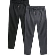 NELEUS Men's Workout Athletic Pants Running Sweatpants With Pockets Relaxed Fit,Black+Gray,US Size 2XL