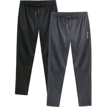 NELEUS Men's Workout Athletic Pants Running Sweatpants With Pockets Relaxed Fit,Black+Gray,US Size XL