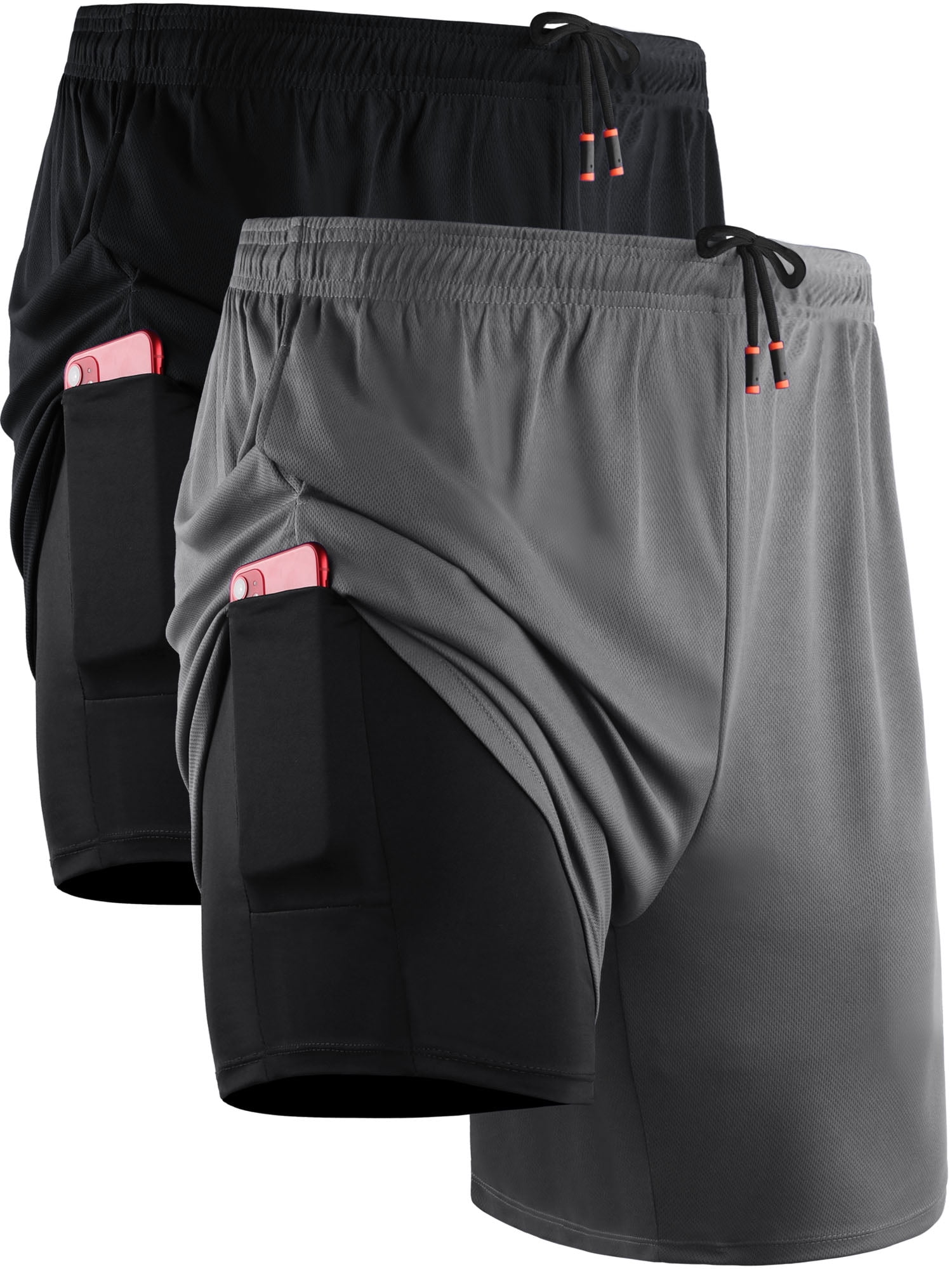 NELEUS Mens 2 in 1 Dry Fit Workout Shorts, Compression Liner, Pockets ...