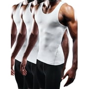 NELEUS Mens Compression Tank Top Athletic Workout Base Layer Undershirt 3 Pack,Black,US Size XL