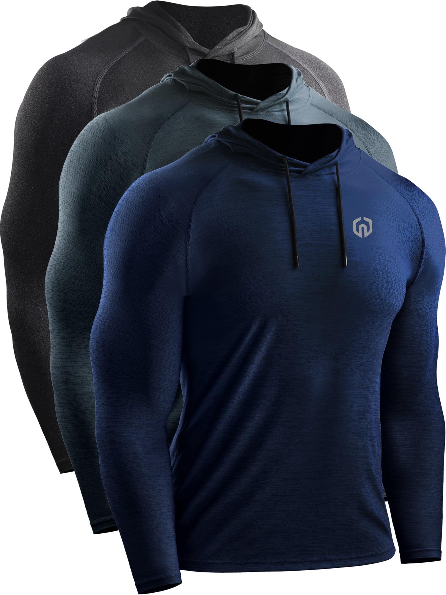 NELEUS Mens Workout Shirts Hoodie Running Athletic Dry Fit Long Sleeve