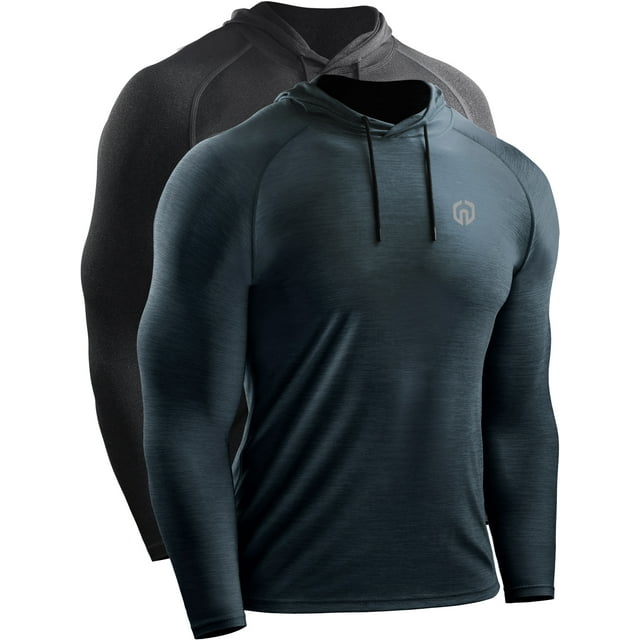 NELEUS Mens Workout Shirts Hoodie Running Athletic Dry Fit Long Sleeve