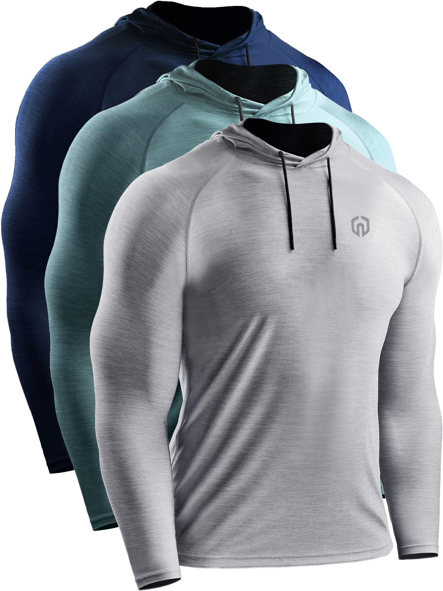 NELEUS Mens Dry Fit Athletic Workout Running Shirts Hoodie Long Sleeve