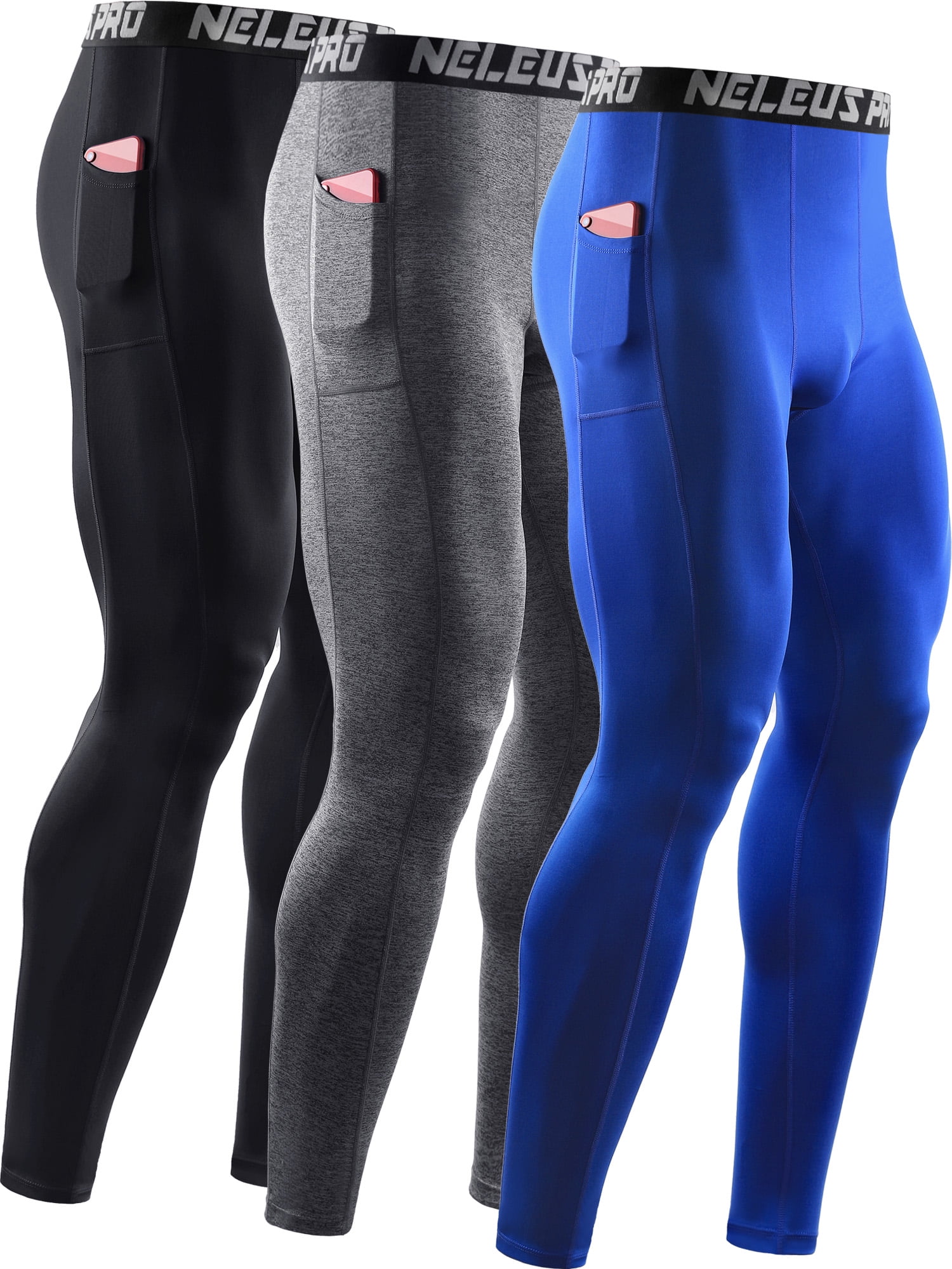 NELEUS Mens Dry Fit Compression Base layer Pants Running Tights ...