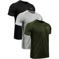 thumbnail image 1 of NELEUS Mens Dry Fit Mesh Athletic Shirts 3 Pack,Black+Gray+Olive Green,US Size S, 1 of 7