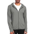thumbnail image 1 of NELEUS Mens UPF 50+ Hooded Athletic Jackets for Fishing Hiking High Collar Full Zipper with Thumb Holes and Pockets,Gray,US Size S, 1 of 8