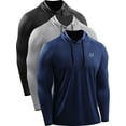 thumbnail image 1 of NELEUS Mens UPF 50+ Long Sleeve Shirts Hoodies Sun Protection Workout Dry Fit,Black+Gray+Navy Blue,US Size S, 1 of 11