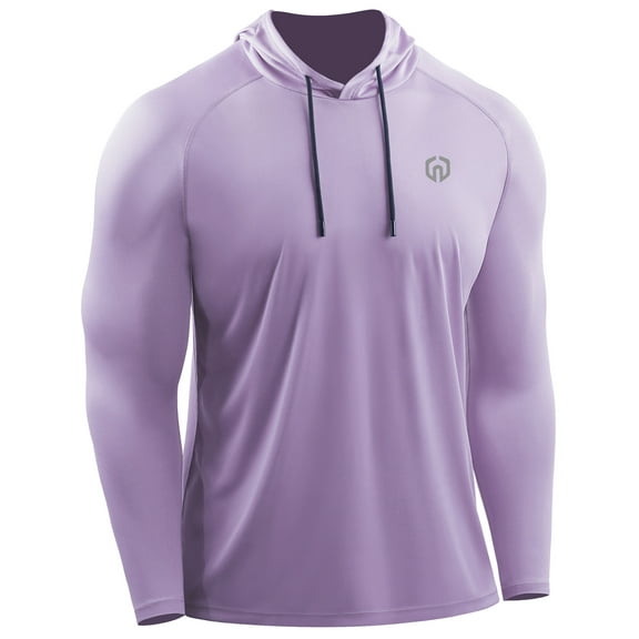NELEUS Mens UPF 50+ Long Sleeve Shirts Hoodies Sun Protection Workout Dry Fit,Purple,US Size L