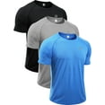 thumbnail image 1 of NELEUS Mens UPF 50+ Shirt SPF Sun Protection Quick Dry Short Sleeve Shirt 3 Pack,Black+Gray+Blue,US Size S, 1 of 8