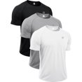 thumbnail image 1 of NELEUS Mens UPF 50+ Shirt SPF Sun Protection Quick Dry Short Sleeve Shirt 3 Pack,Black+Gray+White,US Size M, 1 of 8