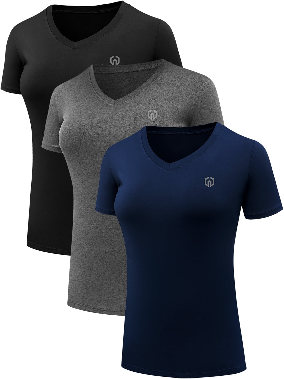 NELEUS Women's Compression Workout Athletic Shirt Yoga Tight Tops Short
