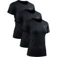 thumbnail image 1 of NELEUS Womens Plus Size Quick Dry Workout Athletic Shirt Yoga Tops Raglan Short Sleeves Slim Fitting,3 Pack Black,US Size 2XL, 1 of 8