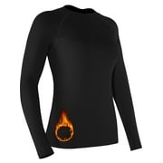 NELEUS Women's Stretch Thermal Warm Shirts Long Sleeve Workout Tops Running Athletic Base Layer,Black,US Size XL