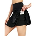 thumbnail image 1 of NELEUS Womens 2 in 1 Tennis Skirts High Waisted Athletic Golf Skirt with Pockets,Black,US Size M, 1 of 8