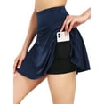 thumbnail image 1 of NELEUS Womens 2 in 1 Tennis Skirts High Waisted Athletic Golf Skirt with Pockets,Navy Blue,US Size 2XL, 1 of 8