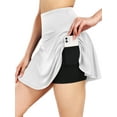thumbnail image 1 of NELEUS Womens 2 in 1 Tennis Skirts High Waisted Athletic Golf Skirt with Pockets,White,US Size M, 1 of 8
