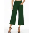 thumbnail image 1 of NELEUS Womens 25" Wide Leg Capri Pants Yoga Legging High Waist Cropprd Pants with Pockets,Dark Green,US Size S, 1 of 12