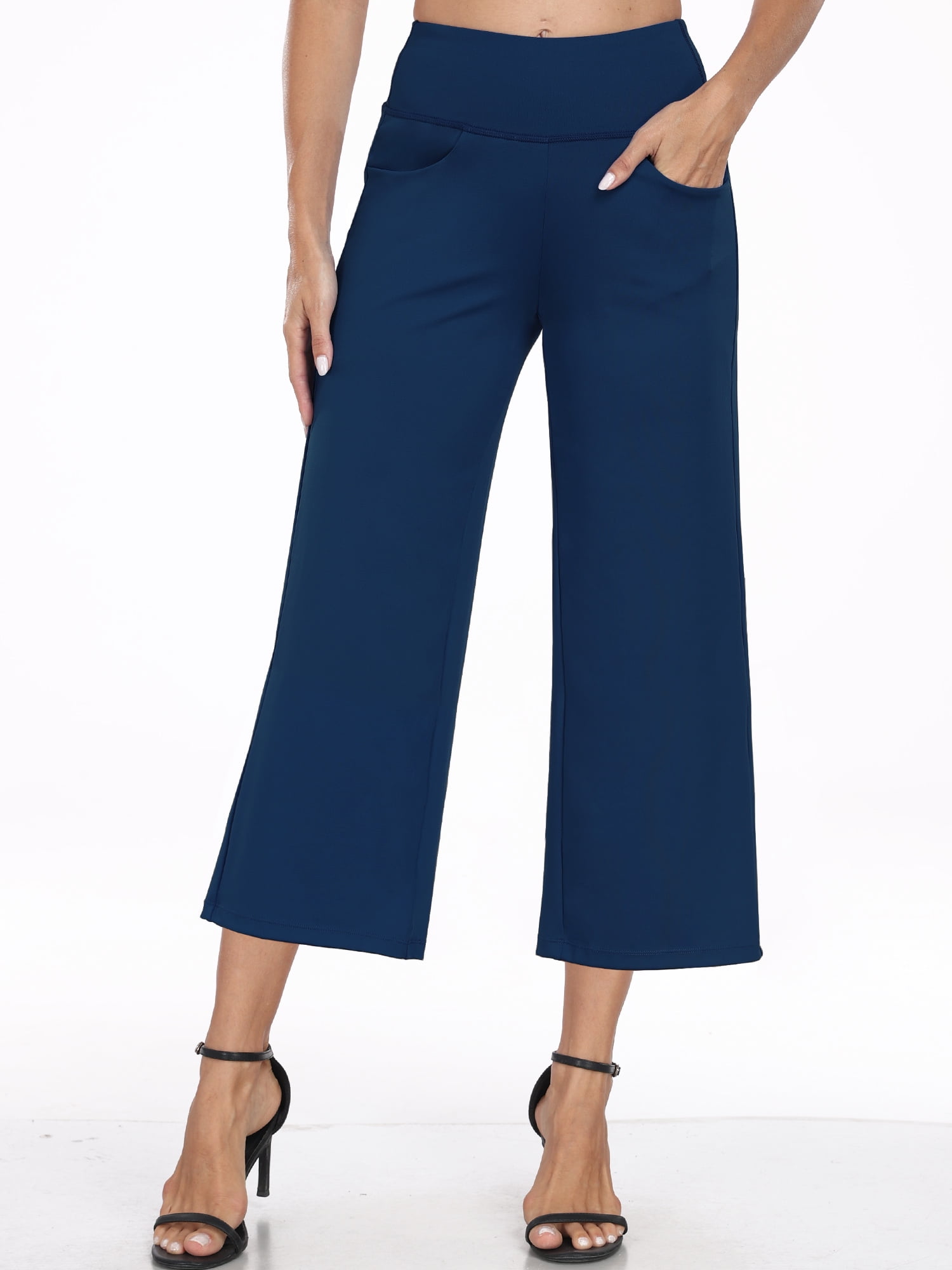 NELEUS Wide Leg Capri Yoga Pants – High Waist & Pockets