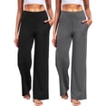 thumbnail image 1 of NELEUS Womens 29" Wide Leg Pants Athletic Yoga Leggings Casual Sweatpants Stretch Dress with Pockets,Black+Gray,US Size XL, 1 of 11