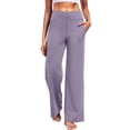 thumbnail image 1 of NELEUS Womens 29" Wide Leg Pants Athletic Yoga Leggings Casual Sweatpants Stretch Dress with Pockets,Light Purple,US Size XL, 1 of 11