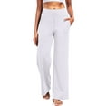 thumbnail image 1 of NELEUS Womens 29" Wide Leg Pants Athletic Yoga Leggings Casual Sweatpants Stretch Dress with Pockets,White,US Size 2XL, 1 of 8