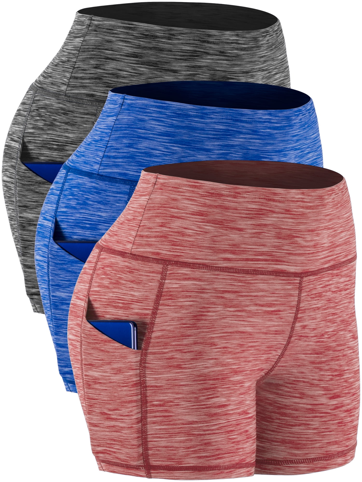 NELEUS Womens 3" Spandex Booty Shorts Yoga Workout Shorts Tummy Control