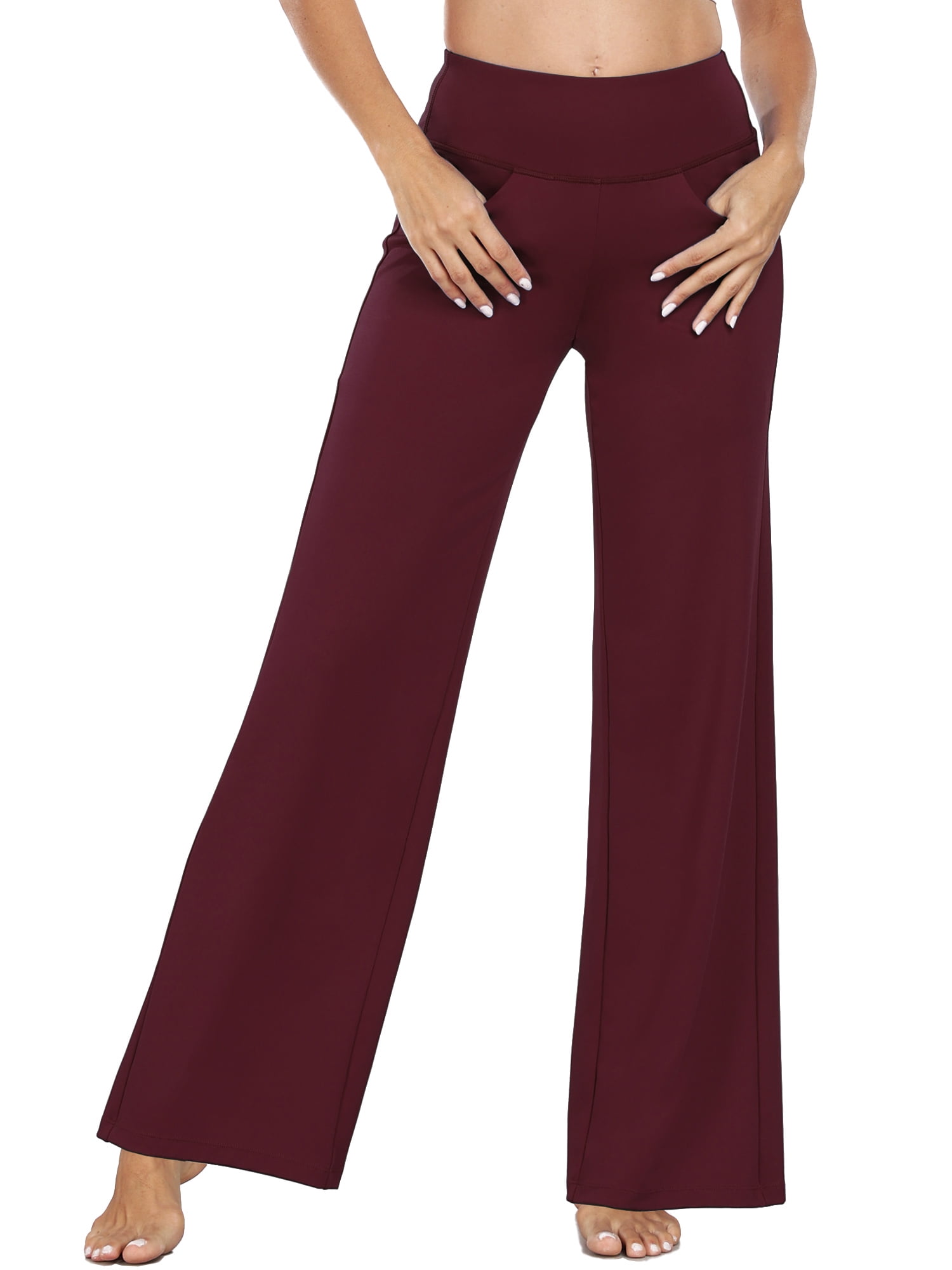 Red slimming wide-leg pants