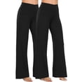 thumbnail image 1 of NELEUS Womens 31" Wide Leg Pants Athletic Yoga Stretch Loose Legging Casual Sweatpants with Pockets,Black+Black,US Size M, 1 of 11