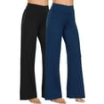 thumbnail image 1 of NELEUS Womens 31" Wide Leg Pants Athletic Yoga Stretch Loose Legging Casual Sweatpants with Pockets,Black+Navy Blue,US Size XL, 1 of 12