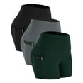 thumbnail image 1 of NELEUS Womens 4" High Waist Athletic Spandex Shorts for Yoga with Pockets,Black+Gray+Dark Green,US Size L, 1 of 9