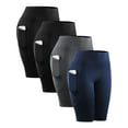 thumbnail image 1 of NELEUS Womens 4 Pack Workout Shorts 10" for Yoga Biker High Waist Compression Tummy Control with Pockets,2 Black+Gray+Navy Blue,US Size L, 1 of 9