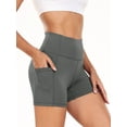 thumbnail image 1 of NELEUS Womens 4" Spandex Booty Shorts Yoga Workout Athletic Shorts High Waist with Pockets,Gray,US Size XL, 1 of 9