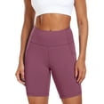 thumbnail image 1 of NELEUS Womens 8" High Waist Spandex Shorts Yoga Workout Biker Athletic Shorts with Pockets,Lavender Pinkish Purple,US Size L, 1 of 9
