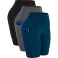 thumbnail image 1 of NELEUS Womens 9" Bike Compression Short High Waist for Yoga Workout with Big Pockets 3 Pack,Black+Gray+Navy Blue,US Size L, 1 of 8