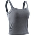 thumbnail image 1 of NELEUS Womens Athletic Cropped Tank Top with Built in Bra Camisole for Layer Stretch Wider Strap,Gray,US Size 2XL, 1 of 8