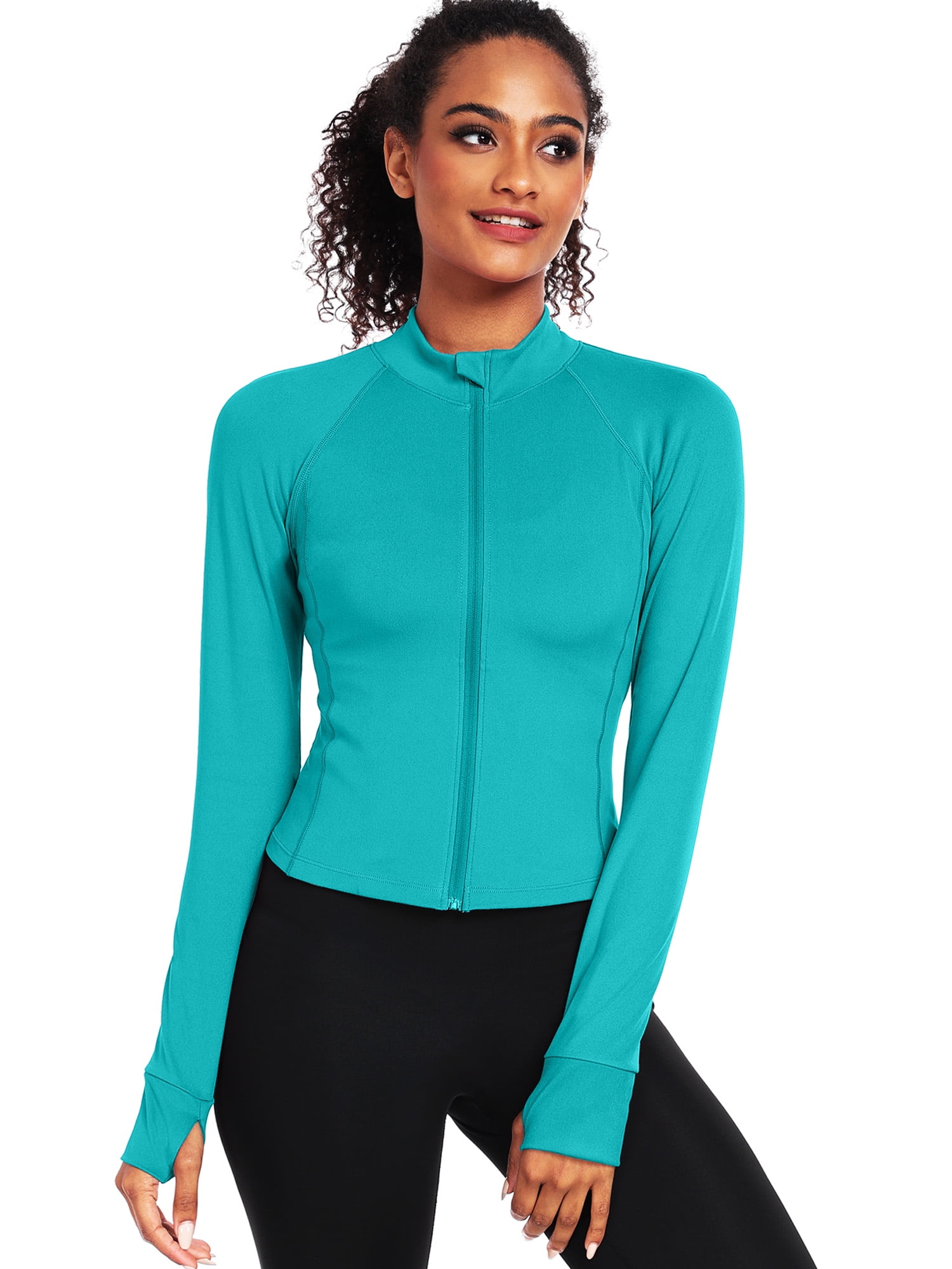 NELEUS Womens Athletic Jackets Zip Up Yoga Workout Jacket Short Coat Slim Fit With 2 Inner Pockets,Light Green,US Size XL