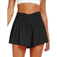 thumbnail image 1 of NELEUS Womens Athletic Shorts 2 in 1 Flowy Crossover Running Shorts with Pockets Workout Shorts,Black,US Size S, 1 of 8