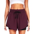 thumbnail image 1 of NELEUS Womens Plus Size Athletic Workout Shorts 2 in 1 High Waist for Running Casual Short with Pockets,Wine Red,US Size 2XL, 1 of 9