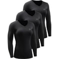 thumbnail image 1 of NELEUS Womens Compression Shirts Workout Yoga T Shirt V Neck Long Sleeve 3 Pack,Black,US Size S, 1 of 4