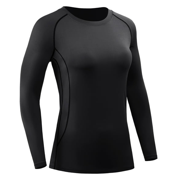 NELEUS Womens Compression T Shirt Yoga Athletic Dry Fit Long Sleeve,Black,US Size 2XL