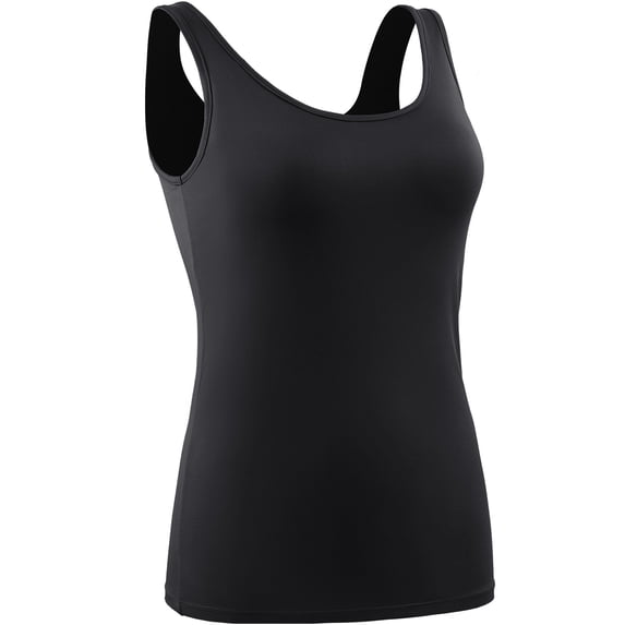 NELEUS Womens Compression Tank Top with Built in Sports Bra Padded for Yoga Workout,Black,US Size M