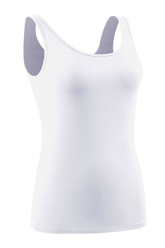 Womens Plus Size Compression Tank Top with Built in Sports Bra Padded for Yoga Workout,White,US Size 2XL
