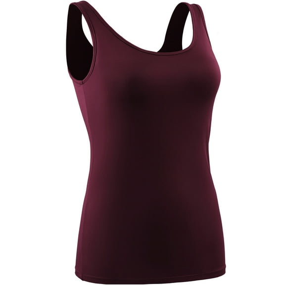 NELEUS Womens Compression Tank Top with Built in Sports Bra Padded for Yoga Workout,Wine Red,US Size M