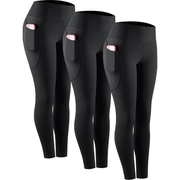NELEUS Womens Compression Yoga Leggings for Workout High Waist Tummy Control with 2 Pockets,Black,US Size M